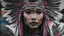 Placeholder: neon color a woman with a headdress, shot on 70mm, IBAN art, dracopunk, dark white and dark silver, Dayak art, close-up --ar 2:3 --s 100 --v 5.2📸