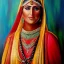 Placeholder: Full body portrait, painting, medium shot lady Bedouin art