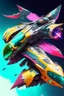 Placeholder: A combination of a super advanced space machine and a crazy Max fighter, super sporty, with color and nano technology