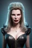 Placeholder: Kim Basinger as evil queen in black leather, busty, cleavage, curvy, angry, stern look. character design by cory loftis, fenghua zhong, ryohei hase, ismail inceoglu and ruan jia. unreal engine 5, artistic lighting, highly detailed, photorealistic, fantasy