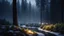 Placeholder: fir forest scenery, heavy mist,,creek,forest,christmas ,tree,fireflies,night,snow,fir tree,high-quality photograph,photorealistic, shot on Hasselblad h6d-400c, zeiss prime lens, bokeh like f/0.8, tilt-shift lens 8k, high detail, smooth render, unreal engine 5, cinema 4d, HDR, dust effect, vivid colors,night