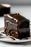 Placeholder: single slice of moist chocolate cake covered in a smooth layer of chocolate ganache