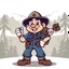 Placeholder: retro cartoon company mascot of a vehicle mechanic with a hint of forest ranger