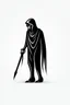 Placeholder: Extremely simple logo representing the shadow of the grim reaper. Black on white background