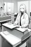 Placeholder: hospital desk, greyscale