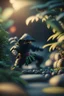 Placeholder: ninja tumbling garden, hi detail, 4k, clear focus, depth of field, color correction, studio quality, backlight