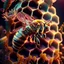 Placeholder: honey bee with flowers on top of honeycomb vintage style mood soft earthy colors Modifiers: elegant intricate 8k very attractive beautiful dynamic lighting ultra detailed 4K 3D crisp quality colourful hdr cinematic postprocessing Ultra realistic glowing Iridescent