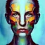 Placeholder: fractals in a human, an abstract painting, portrait, mixed media, textured, anatomically correct, beautiful perfect face, sharp focus, highly detailed