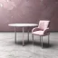 Placeholder: Light pink swirling marble texture,centered table & chair,transparent soft shadows, HD 4K Unreal Engine 5 bokeh