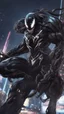 Placeholder: Venom with no eyes mix with machine in solo leveling shadow artstyle, cyberpunk them, intricate details, highly detailed, high details, detailed portrait, masterpiece,ultra detailed,best quality