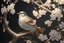 Placeholder: An image of a crystal bird covered in gold etching and diamonds, perched on a branch of cherry blossoms. The scene is illuminated by a soft, ethereal light, enhancing the intricate details and textures of the bird and the surroundings. The art style is detailed, realistic, and captures the magical essence of the scene, trending on ArtStation. The composition combines elements of classical elegance and modern fantasy, reminiscent of the masterful works elegant fantasy intricate high