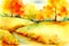 Placeholder: Autumn dream, beautiful landscape, rich earthy colors, watercolo