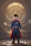 Placeholder: Doctor strange toddler, serious, portal, full body, jump, bokeh, hyper realistic