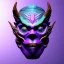 Placeholder: oni purple mask in galaxy, teal and purple smoke, detailed, realistic, 4k