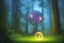 Placeholder: glowing bubble portal in a clearing glade in a redwood forest at night. shimmering portal. the forest redwood trees are lit by a glow. by cyril rolando and naomi okubo and dan mumford and ricardo bofill. beeple. noah bradley. digital render. digital painting. trending on artstation. concept art