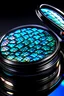 Placeholder: Alien holographic scales that shift in mesmerizing patterns, reflecting the ethereal glow of ghost. chains and iridescent accessories. eyes shimmer with an otherworldly luminescence, expressing a deep connection to both holographic