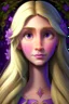 Placeholder: Princess Rapunzel with a very beautiful and symmetrical face, with flowering hair and a luminous face hd