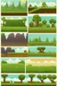 Placeholder: panoram landscape for retro 2d platformer with grass, ground, trees etc