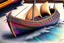 Placeholder: Viking boat drawing with colored pencil, Ultra realisic, Ultra detailed, Very professional drawing, Art, colorfull, vikings, old