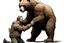 Placeholder: MAN FIGHTNG BEAR