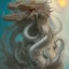 Placeholder: sango fantasy, fantasy magic, intricate, sharp focus, illustration, highly detailed, digital painting, concept art, matte, artgerm and paul lewin and kehinde wiley, masterpiece silver dragon head bronze Asian African nice breast Afo woman turquoise snow waves