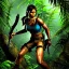 Placeholder: lara croft in the sweltering jungle