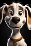 Placeholder: Cachorra , branca com pelos lisos caramelizado , Disney Pixar