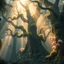 Placeholder: Award-winning Ultra-realistic fantasy photography of an ancient enchanted forest illuminated by ethereal shafts of golden light, towering ancient trees covered in glowing moss and exotic orchids, magical atmosphere filled with floating pollen and delicate mist, extraordinary realism, professionally photographed in award-winning fine art style, masterpiece,