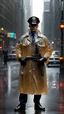 Placeholder: retro gun policeman badass nypd transparent heavy rain coat