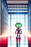 Placeholder: cute chat robot waiting on high class web background, huge library background, high speed, motion blur, smoke, 4k, downlight, soft light, depth of field, photorealism, trending on art station