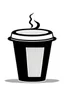 Placeholder: black and white coffee cup with green background logo