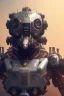 Placeholder: a beautiful full frame portrait digital painting of futuristic tankpunk robot, wide angle view, close-up, macro lens, centered camera, titanium accents, intricate details, small minutiae, tiny features, particulars, colorful, 8k, least ambient occlusion, volumetric lighting, volumetric clouds