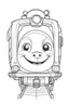 Placeholder: outline art for cute Train coloring pages with sitch, white background, Sketch style, full body, only use outline, toddlers style, clean line art, white background, no shadows and clear and well outlined.