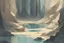 Placeholder: rocks, lagoon, vegetations, sand, enigmatic, still corners videoclips influence, very epic, concept art, jenny montigny and anna boch impressionism painting