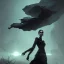 Placeholder: dark elegant dress shadow woman, powerful, creepy, matter, majestic, flow, illustration, concept art, by Greg Rutkowski, Sung Choi, Mitchell Mohrhauser, Maciej Kuciara, Johnson Ting