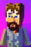 Placeholder: a portrait of a purple Minecraft guy, 2d, large pixel style