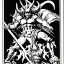 Placeholder: Devil demon satan king knights war code prophecy black and white