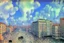 Placeholder: Retrowave city, clouds, camille pissarro painting, konstantin korovin, and retrowave painting