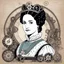 Placeholder: Ada Lovelace as the queen of mechanical computer programming with a lot of gears and mathematical formulas