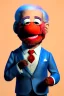 Placeholder: Waist up Portrait, joe Biden as muppet doll, Blue suit retro style, photo studio, blue background, unreal engine 5, concept art, art station, god lights, ray tracing, RTX, lumen lighting, ultra detail, volumetric lighting, 3d.