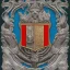 Placeholder: coat of arms of a troglodyte city in the moutains, very detailed