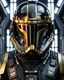 Placeholder: star wars bald male corellian pilot wearing dark gunmetal grey and black First Order special forces TIE pilot armored flightsuit and helmet with gold trim inside the jedi temple, centered head and shoulders portrait, hyperdetailed, dynamic lighting, hyperdetailed background, 8k resolution, volumetric lighting, light skin, fully symmetric details