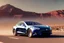 Placeholder: A Tesla 'Model S' is drifting at high speeds, in the Mojave Desert. (CINEMATIC, WIDE ANGLE LENS, PHOTO REAL)