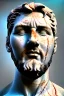 Placeholder: Ultra Realistic image, classical renaissance sculpture, white marble material, Lionel Messi, emperor, gold Laurel leaves crown, miguel angel style, chisel style, emperor, waist up portrait, epic, celestial, cinematic lighting, God light, god rays, 4k resolution, smooth details, ornate details, soft lighting, unreal engine 5, sky background.