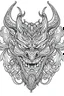 Placeholder: devil. Outline, sketch style, only use outline, mandala style, clean line art, white background, no shadows, no clear wall, coloring page.