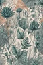 Placeholder: Make me a plant inspired t-shirt print with artistic patterns. Add chromatic colors