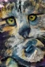 Placeholder: watercolor painting, happy cat, bright color,