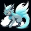 Placeholder: Create a ghost fox/cat creature in the pokémon style