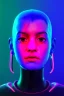 Placeholder: Ultra Realistic image, Rosalía artist, waist up portrait, black eye line, sweet angry face , pink spray line make up, geometric, neon, rings piercing, led ornament, bubble latex coat, cold, led lights, pop style, vibrant color, highly detailed, art stations, concept art, smooth, unreal engine 5, god rays, ray tracing, RTX, lumen lighting, ultra detail, volumetric lighting, 3d, finely drawn, high definition, high resolution.