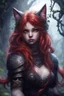 Placeholder: CAT GIRL, FANTASY, VINES, SOULLESS, FLUFFY TAIL, VIKING RED HAIR, METAL